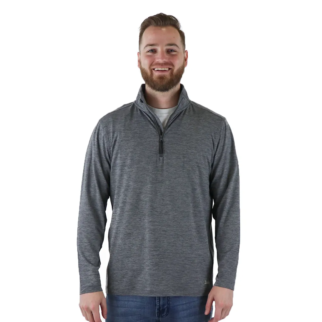 48-Hour Zusa Men's Medium Grey Heather Brisk Quarter Zip