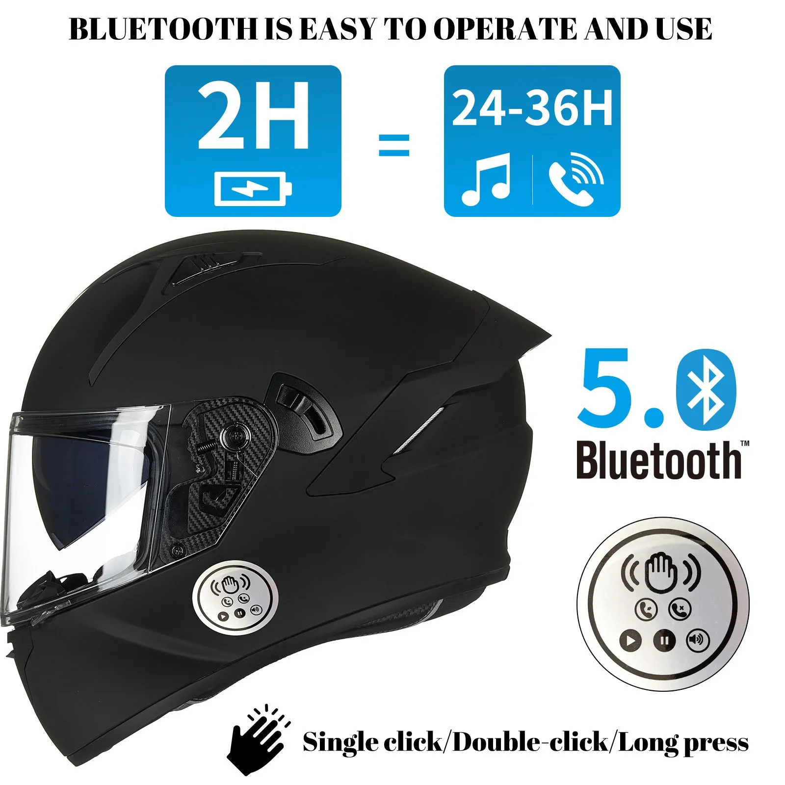 ILM Touch Built-in Bluetooth Integrated Full Face Motorcycle Helmet Model X9