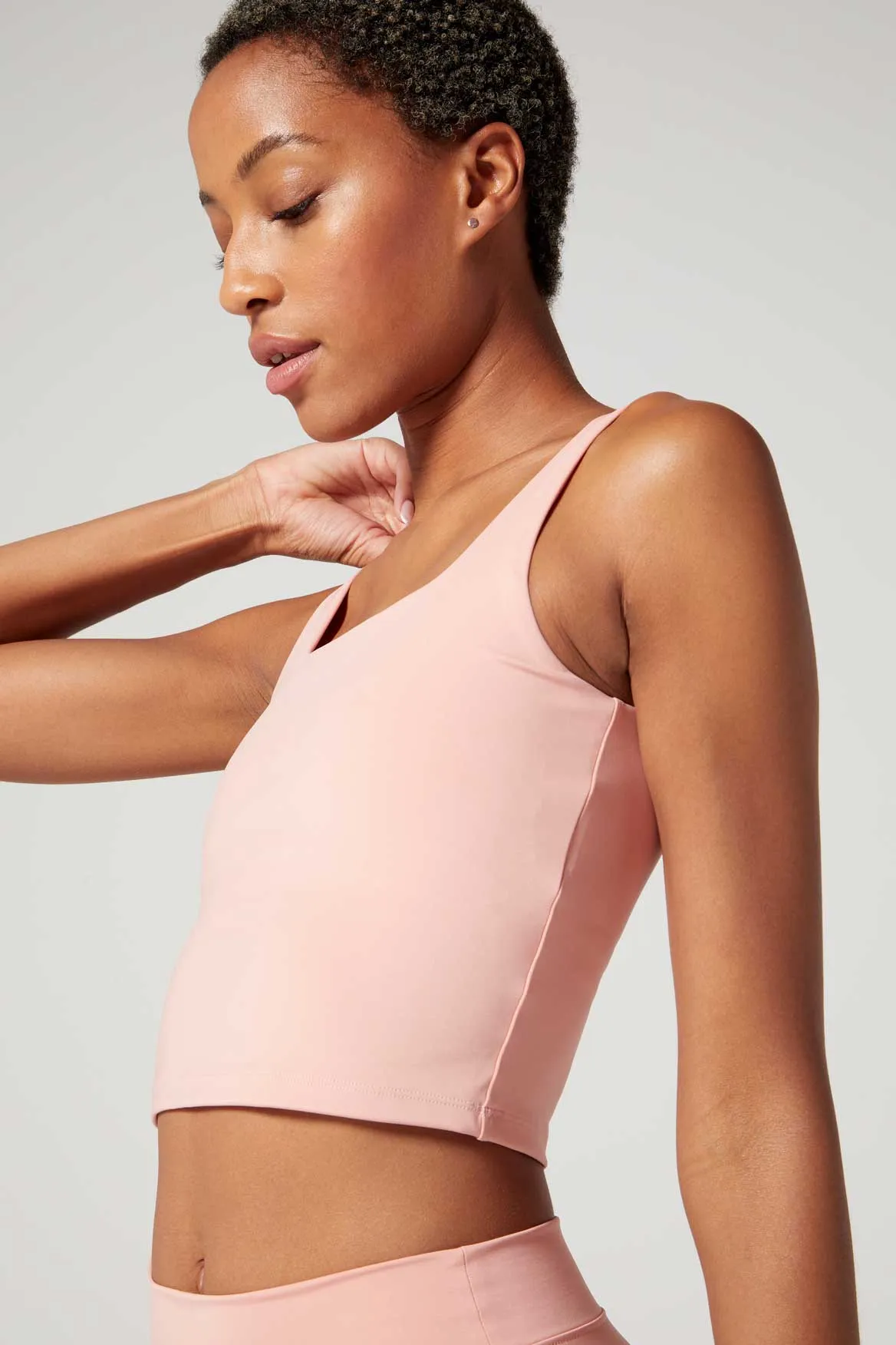 Thalia Cropped Tank Rose Blush