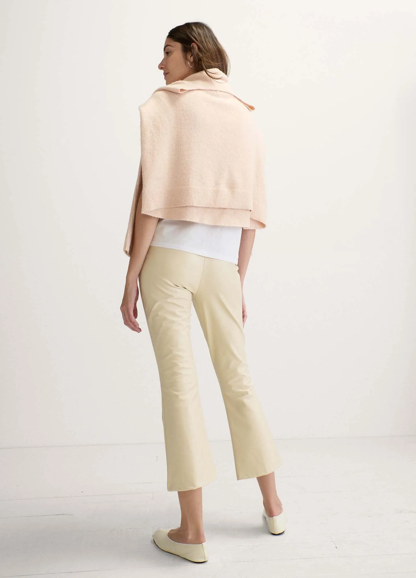 The Vegan Stretch Leather Crop Flare